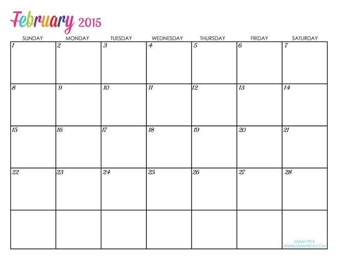 free printable 2015 calendars