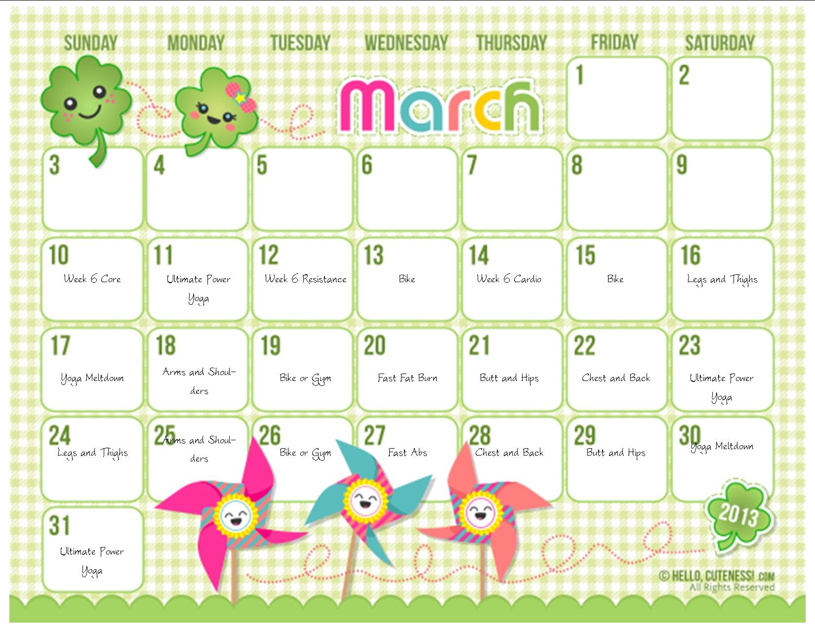 Printable Calendar Cute 7 Best Of Free Cute Printable Calendar Templates