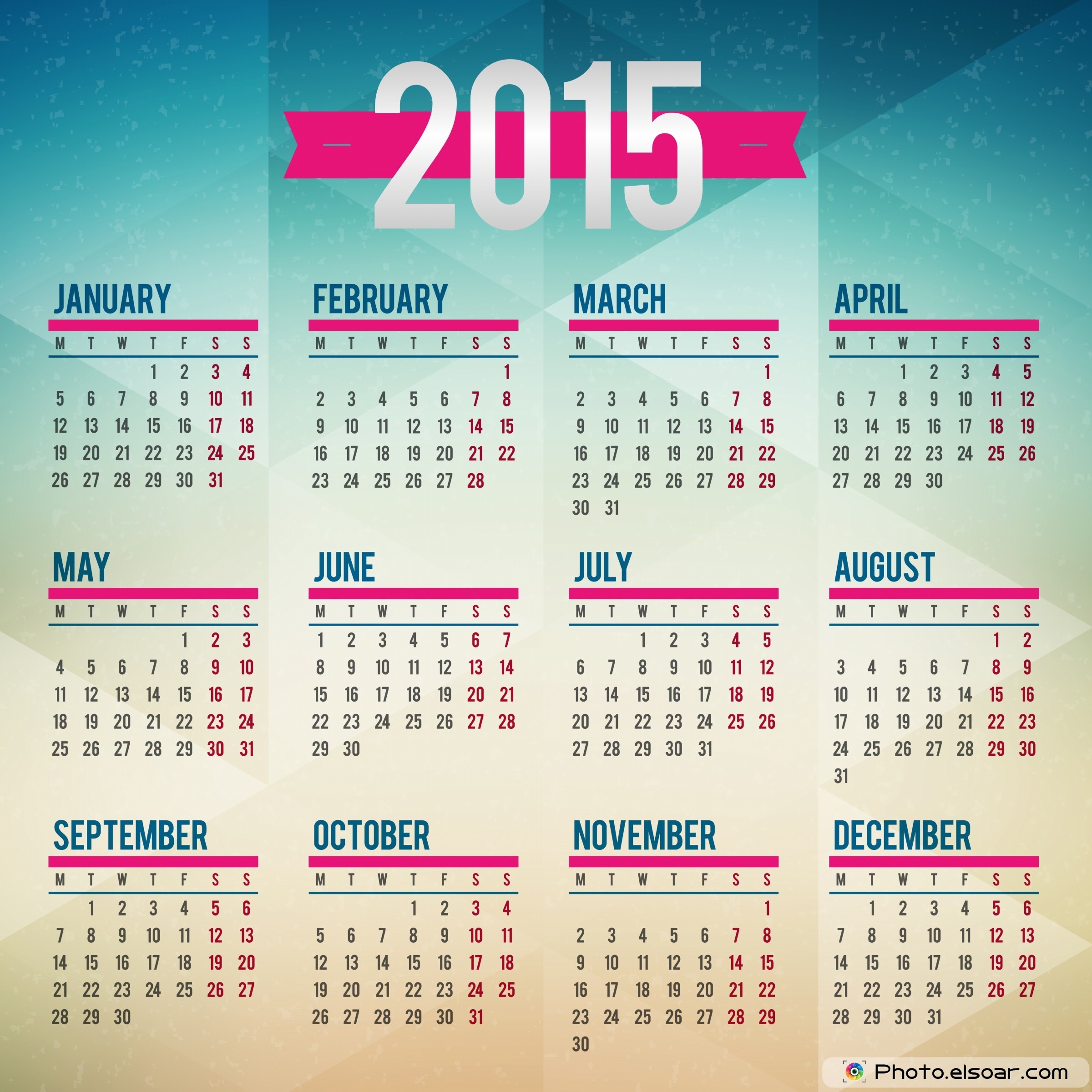 post printable 2015 monthly calendar designs