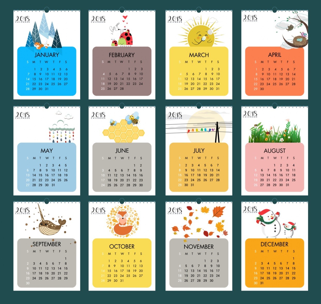 Printable Calendar Design Elegant Calendar 2018 Design