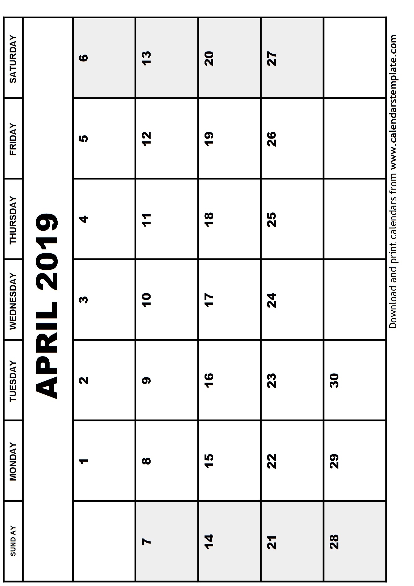 Printable Calendar for April and May 2019 April 2019 Calendar Template