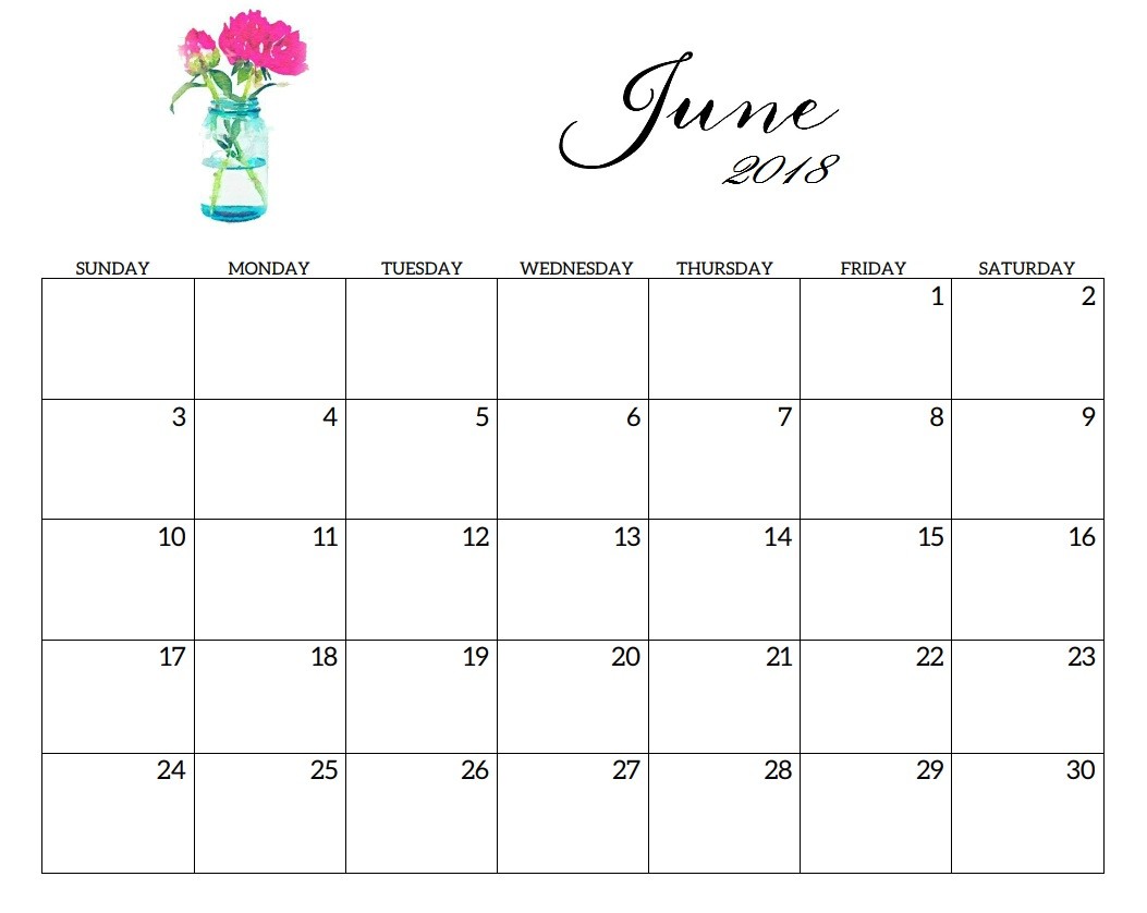 free june 2017 calendar