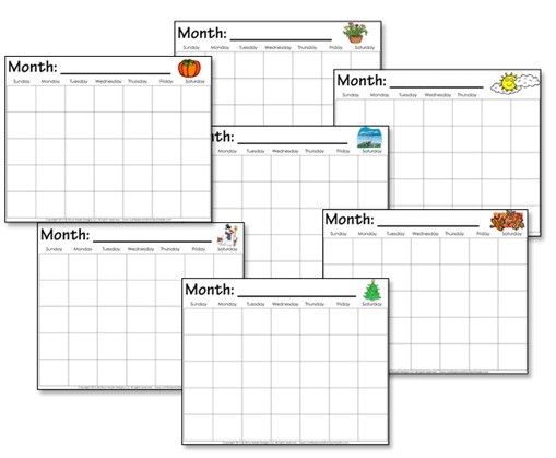 kindergarten calendar worksheets