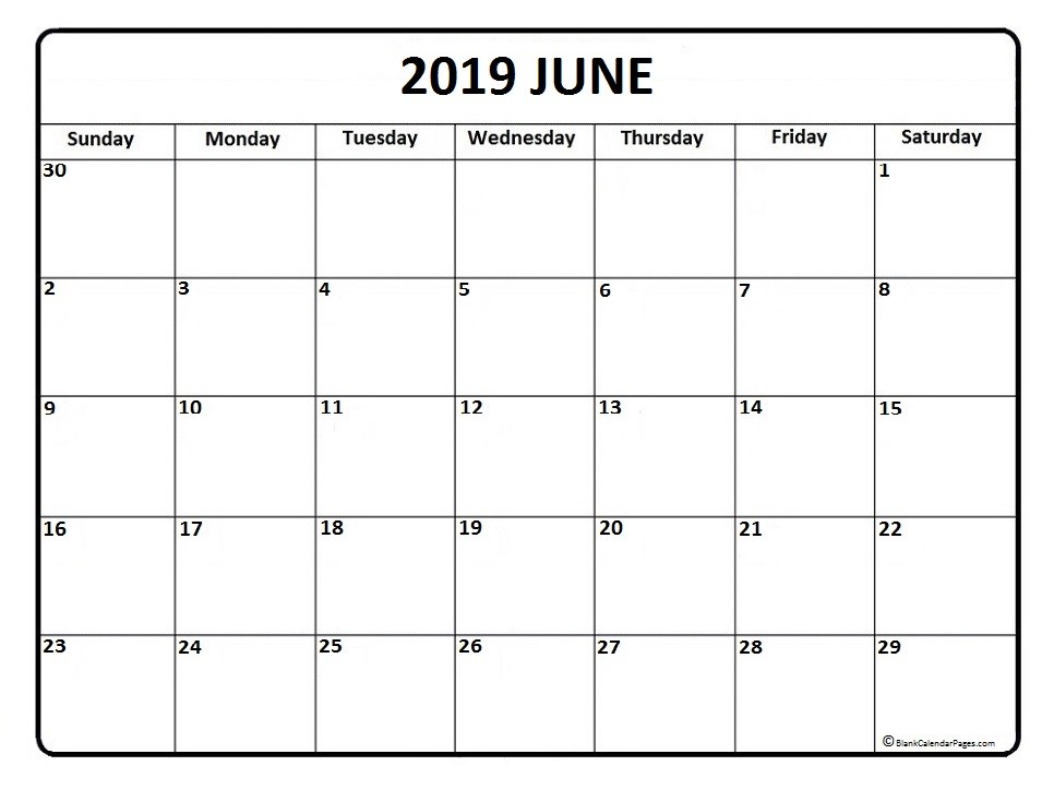 CAL=June 2019 calendar