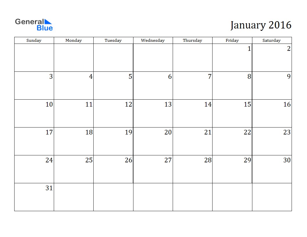 january 2016 calendar microsoft word