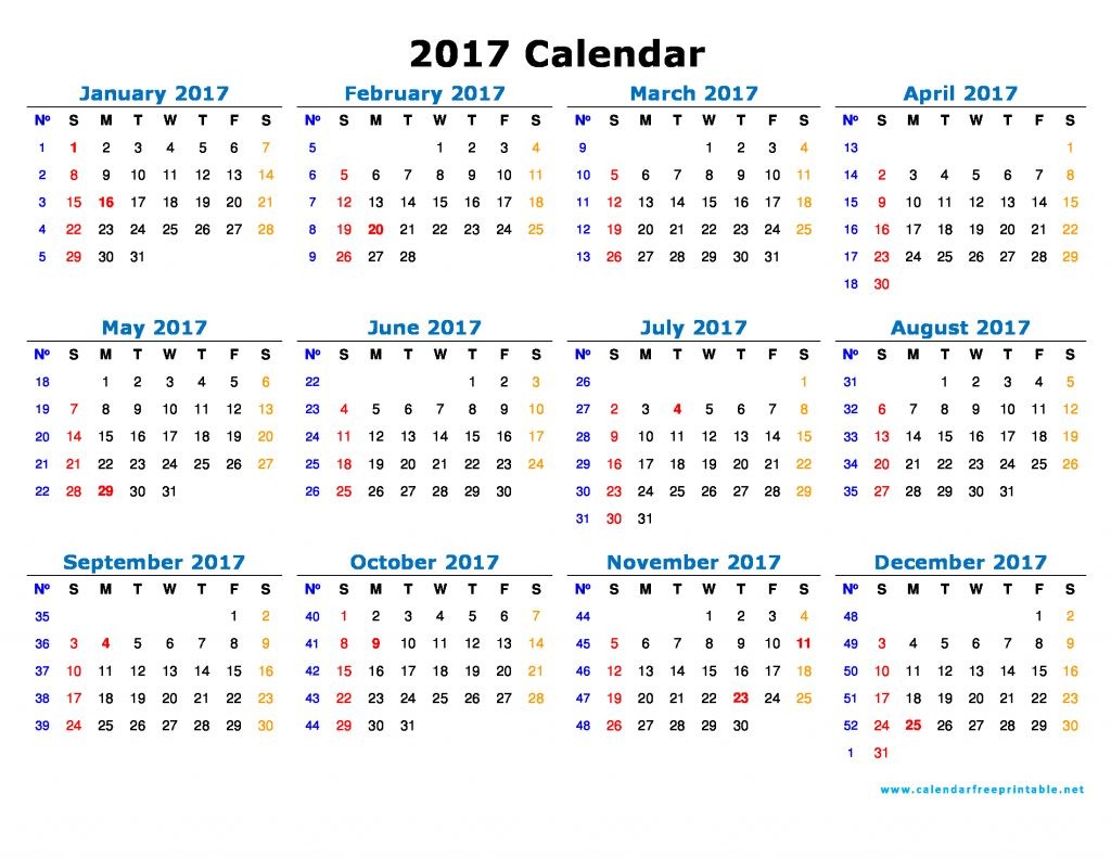 Printable Calendar with Pictures 2017 Calendar Printable with Holidays