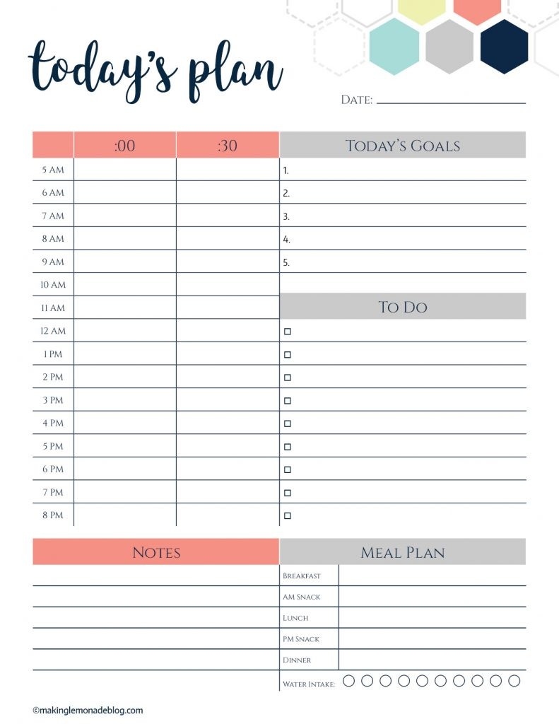 free printable 2016 daily planner