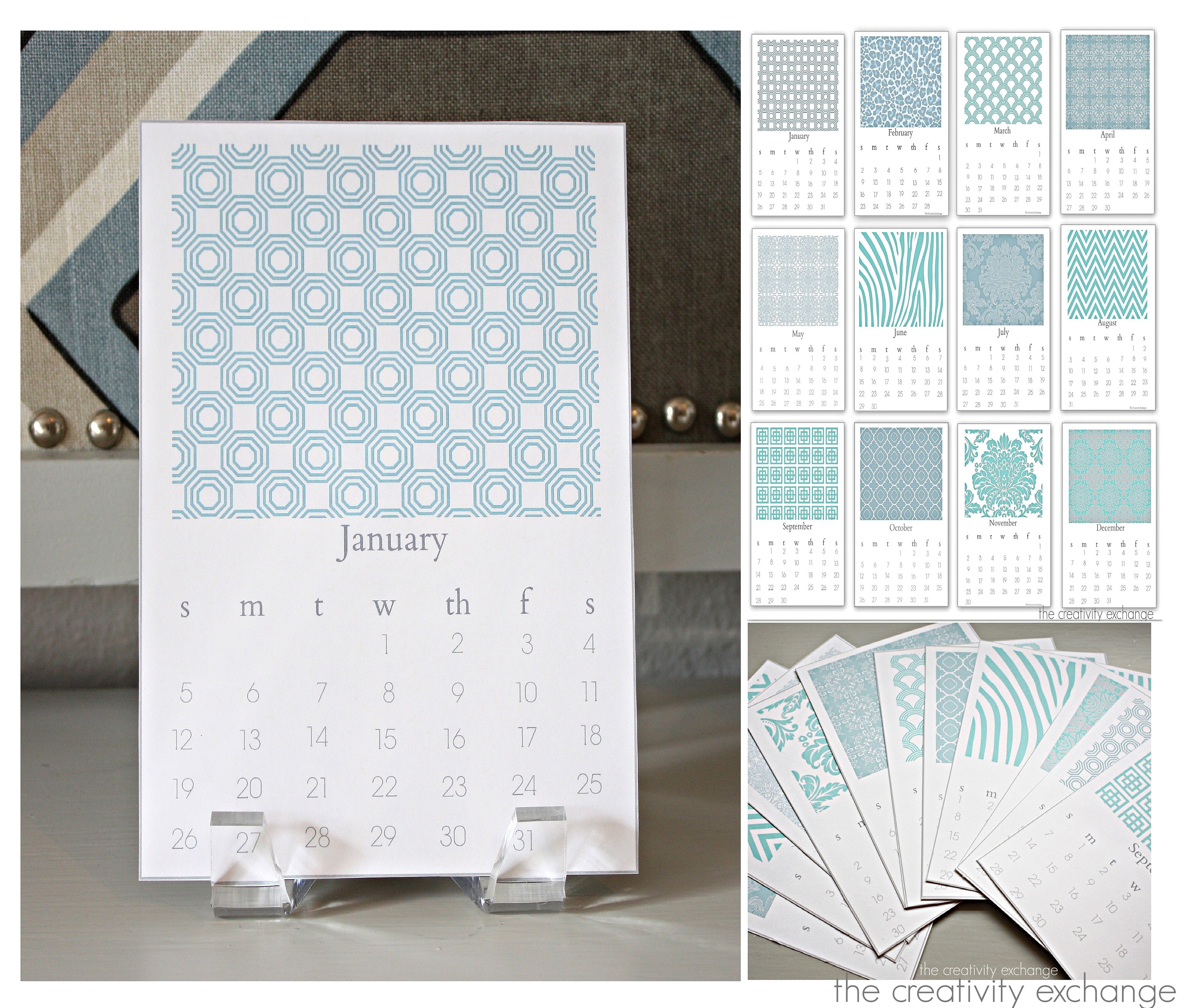 Printable Desktop Calendar Free Printable 2014 Chic Desktop Calendar