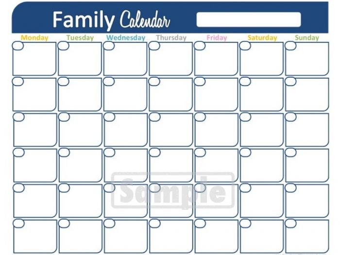 New Printable Family Calendar Free Printable Calendar Monthly