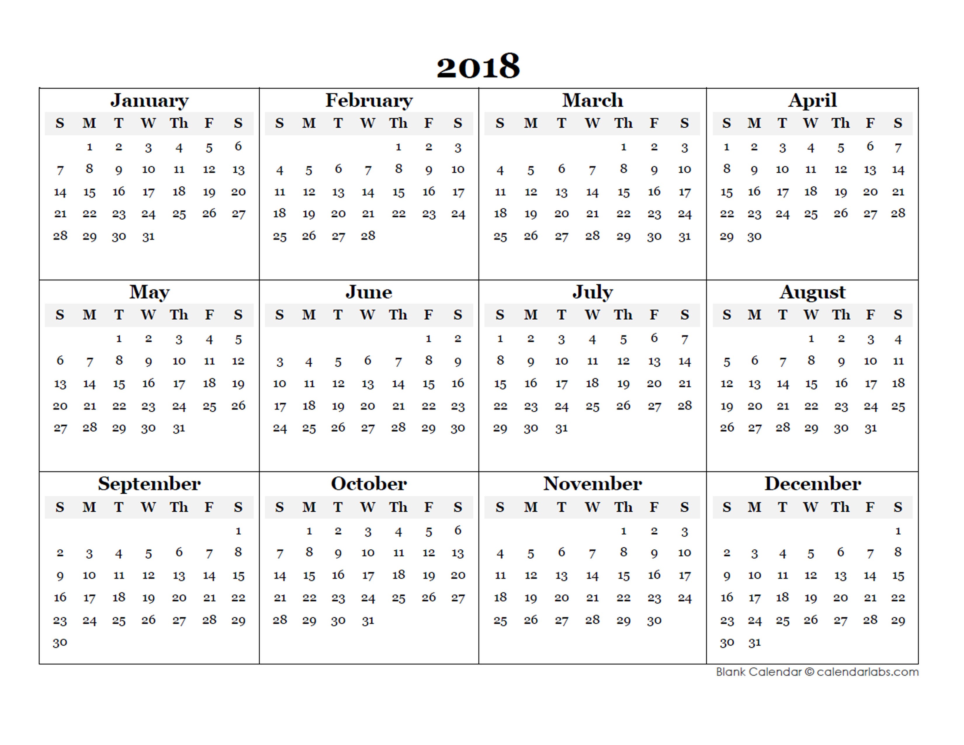 2018 fiscal year calendar template printable free templates