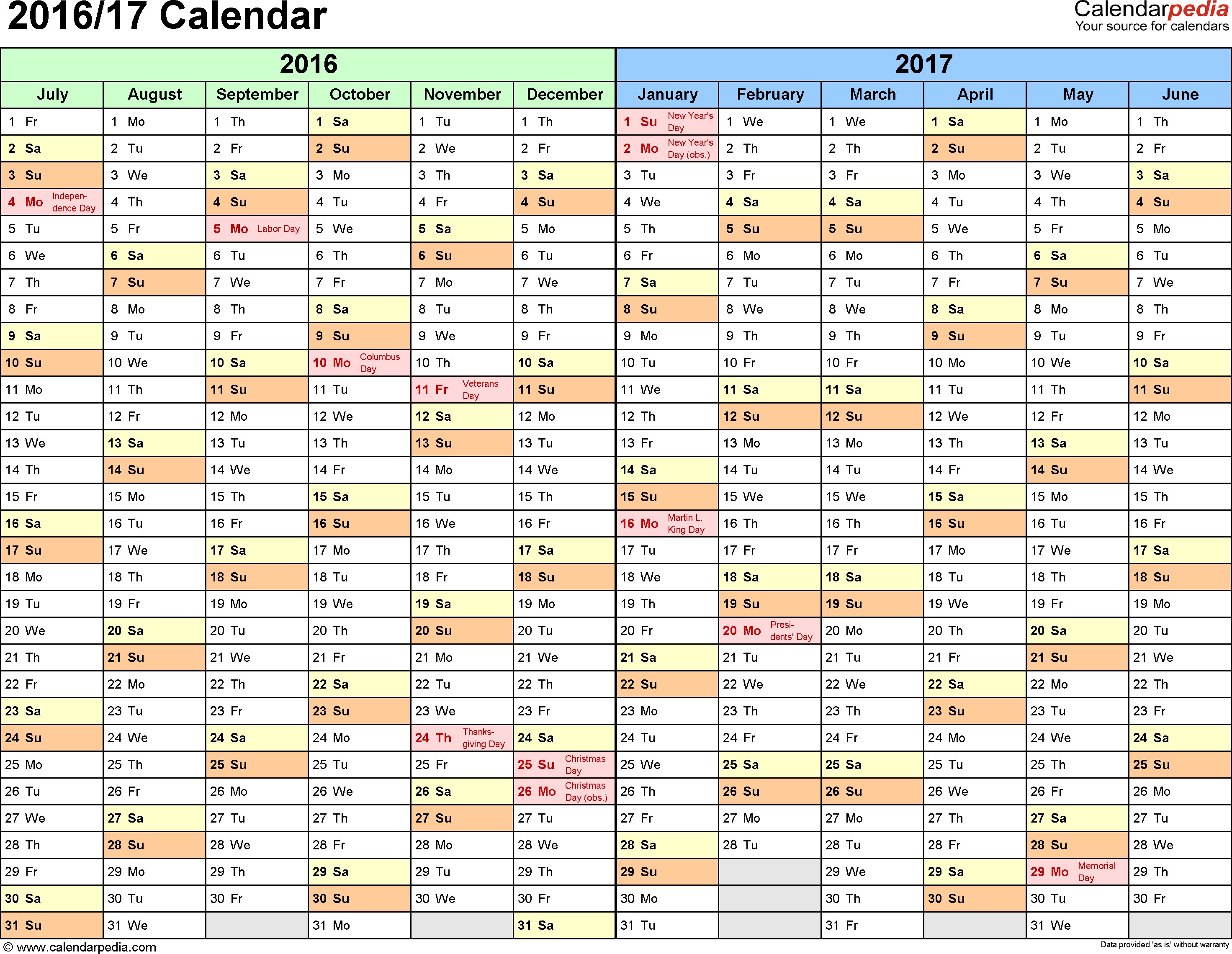 fiscal year calendar 2016 2017 printable 2