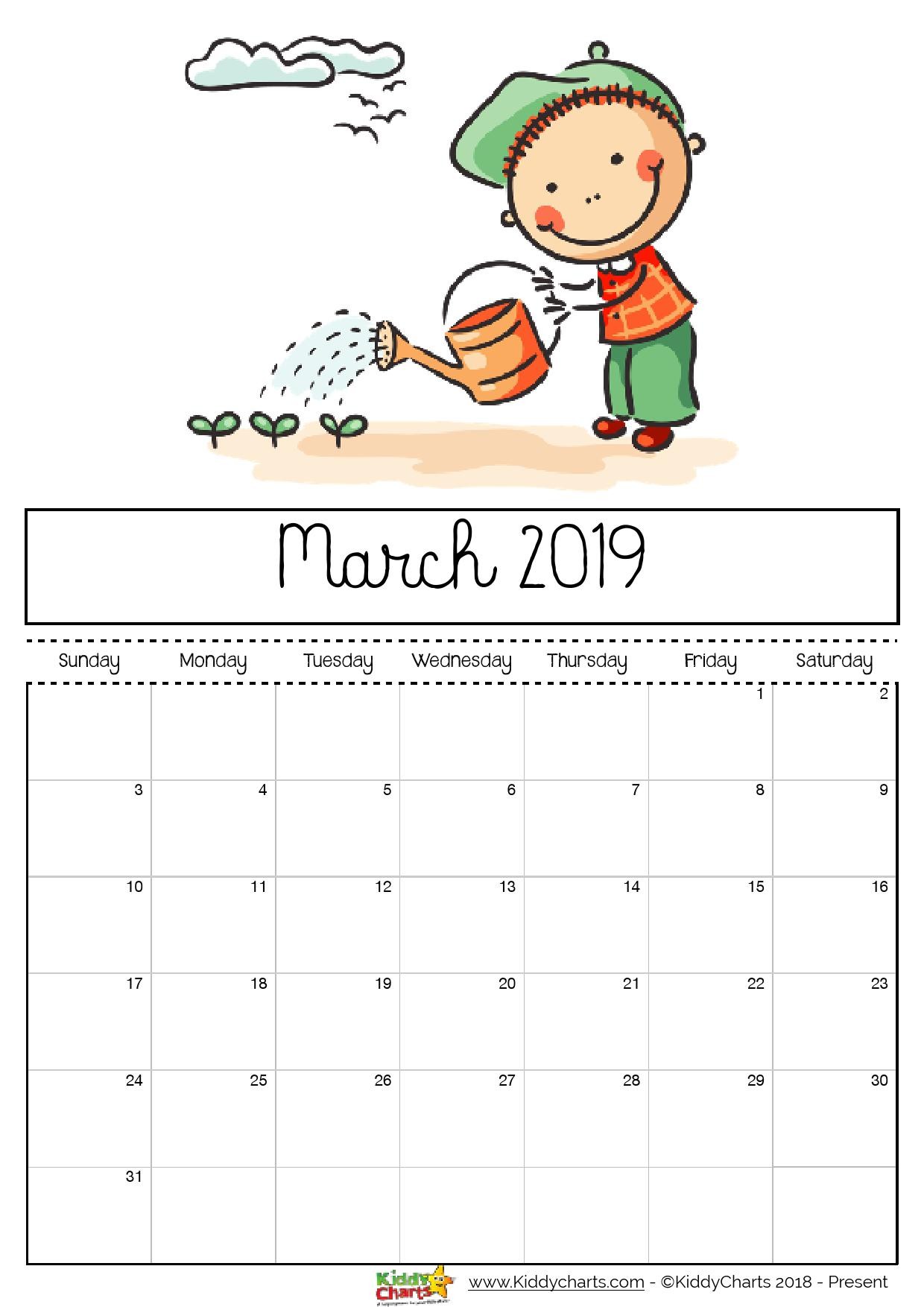 free printable 2019 calendar for kids