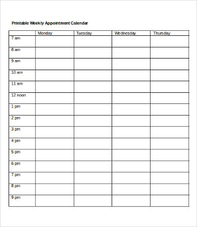 New Printable Monthly Appointment Calendar | Free Printable Calendar ...