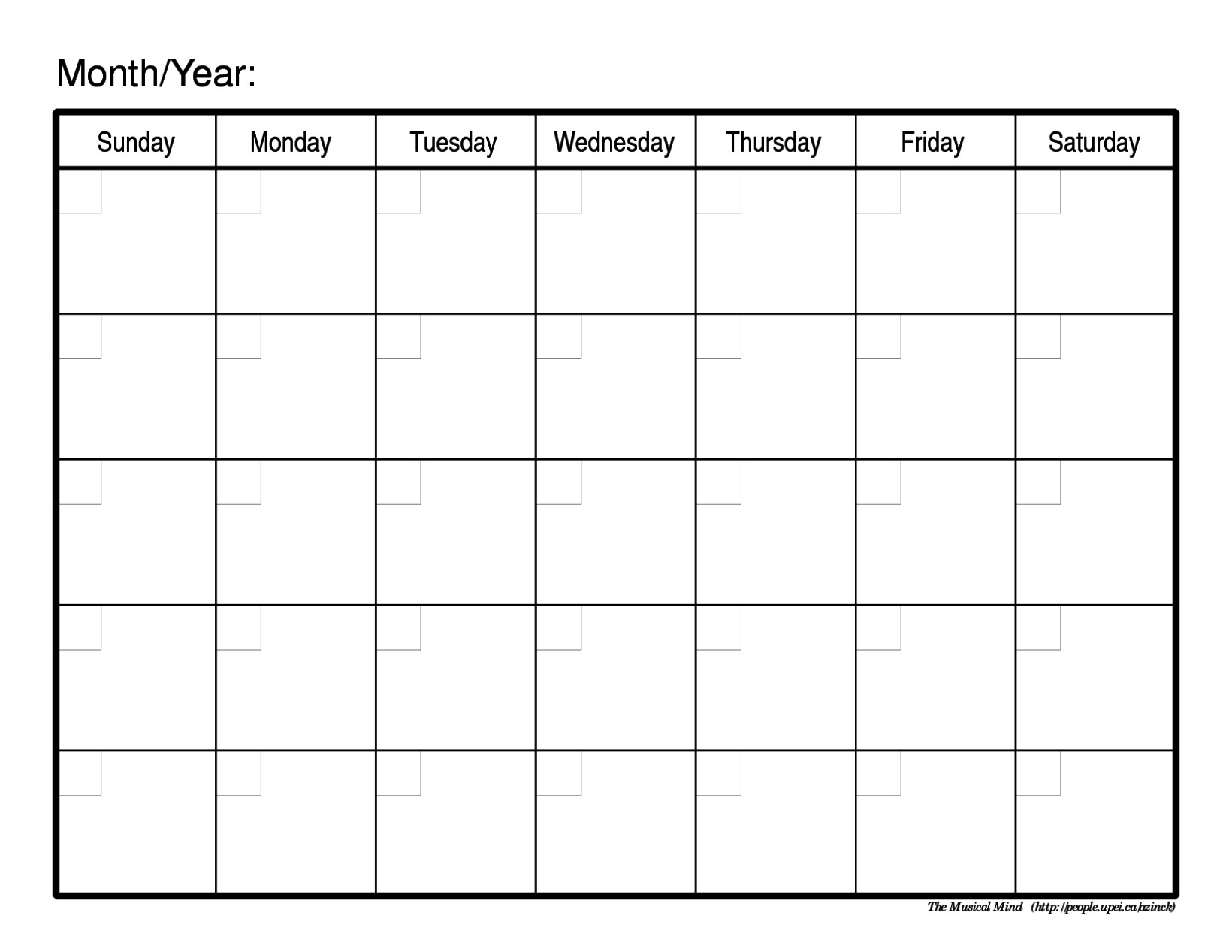 blank printable monthly calendar 2017