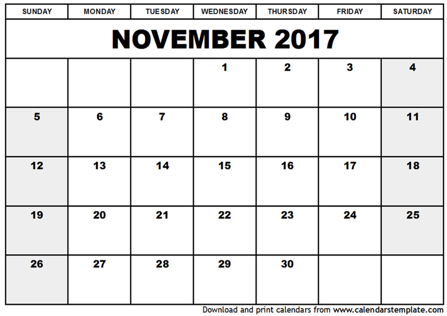 november 2017 calendar template 1158