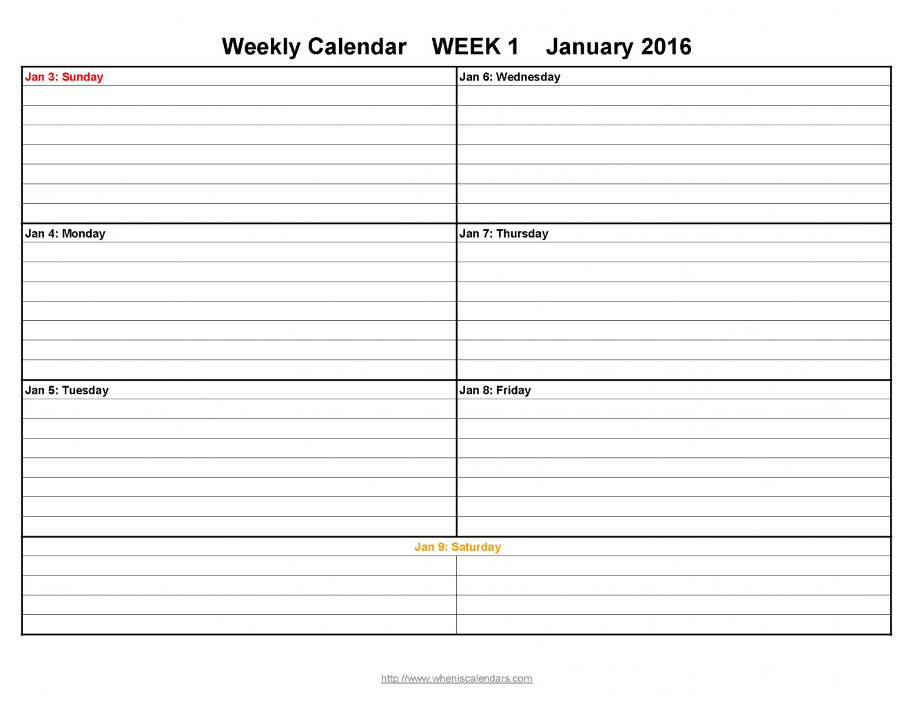 Unique Printable One Week Calendar Free Printable My XXX Hot Girl