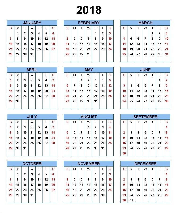 2018 holiday calendar usa uk