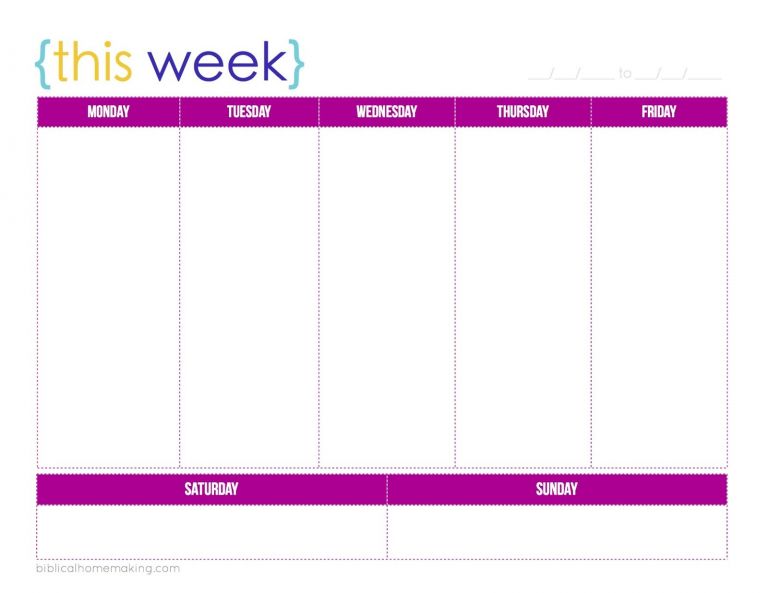 Awesome Printable Work Week Calendar Free Printable Calendar Monthly