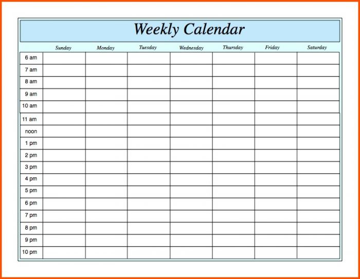 Printable Work Week Calendar Weekly Schedule Template | Free Printable ...