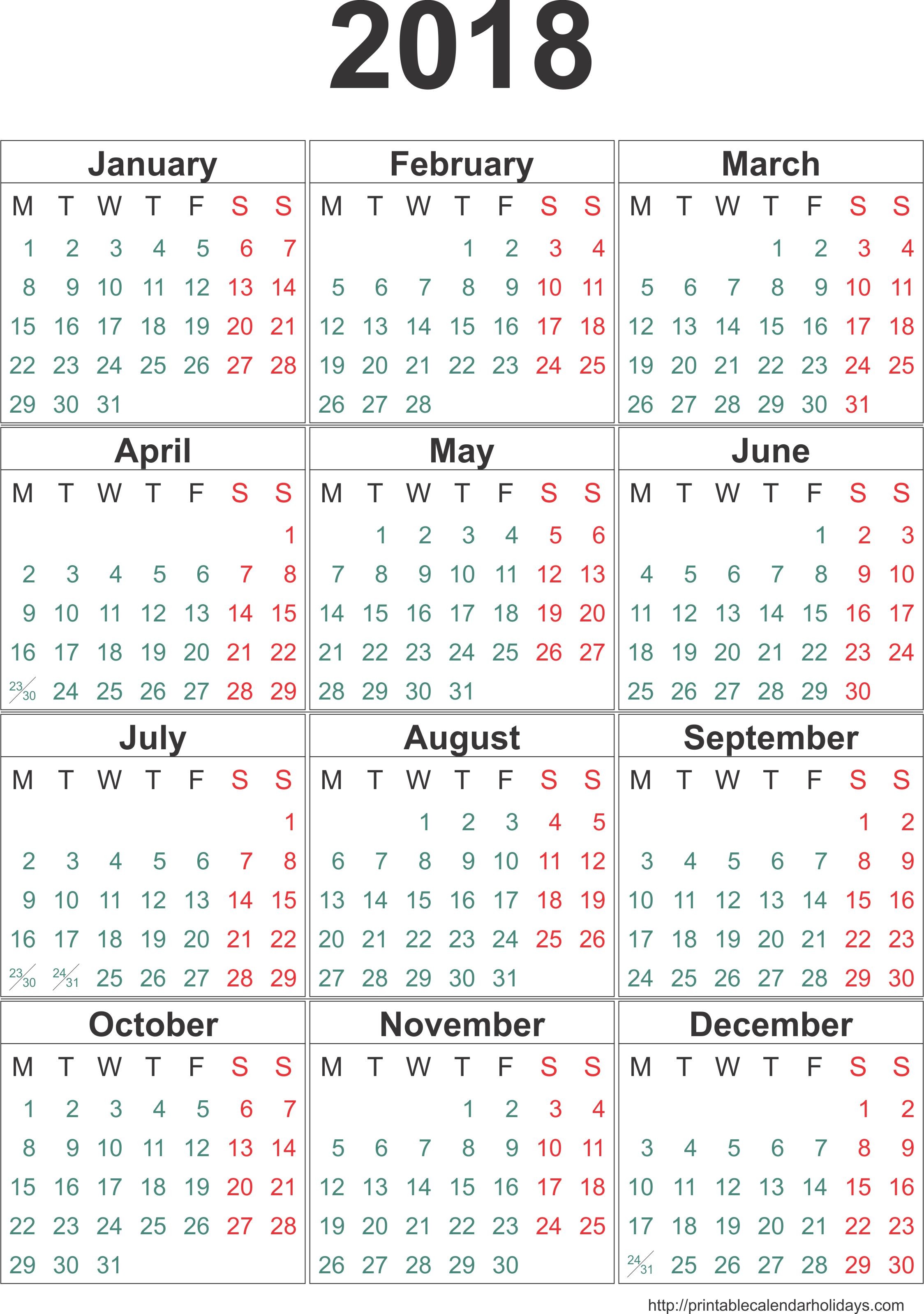 New Printable Yearly Calendar | Free Printable Calendar Monthly