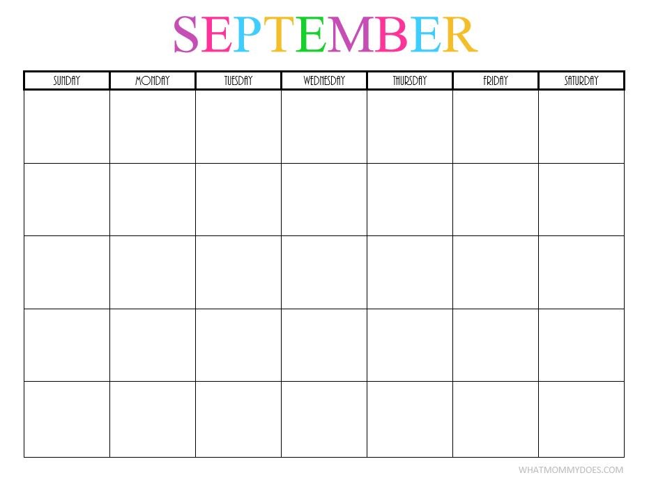 September 2019 Calendar Printable September 2019 Calendar Cute