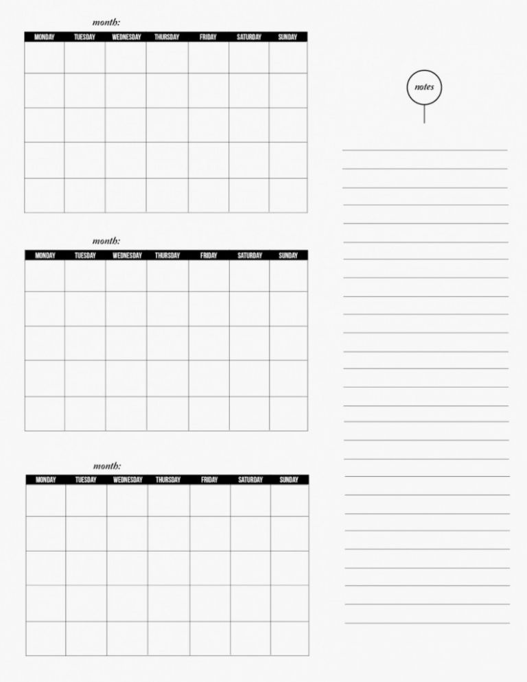 New Three Month Printable Calendar Free Printable Calendar Monthly