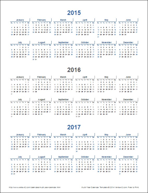 Awesome Three Year Calendar Printable | Free Printable Calendar Monthly