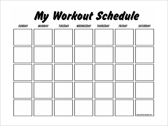 Workout Calendar Printable 27 Workout Schedule Templates Pdf Doc