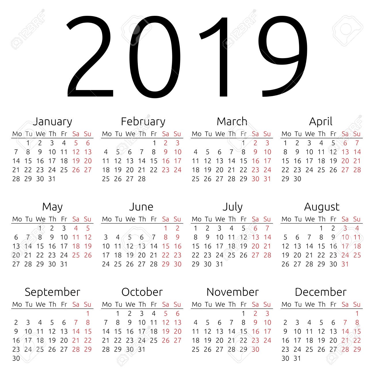 yearly calendar 2019 2 1319