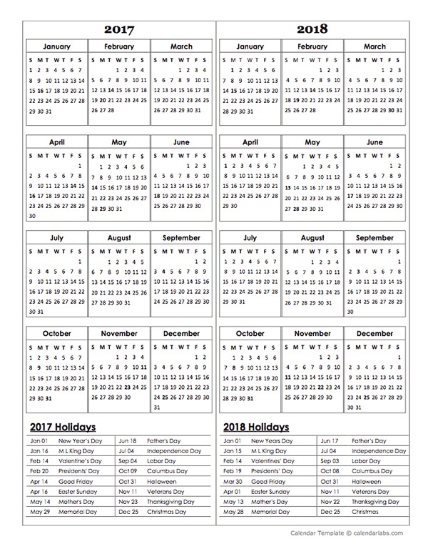New 2 Year Calendar Printable | Free Printable Calendar Monthly