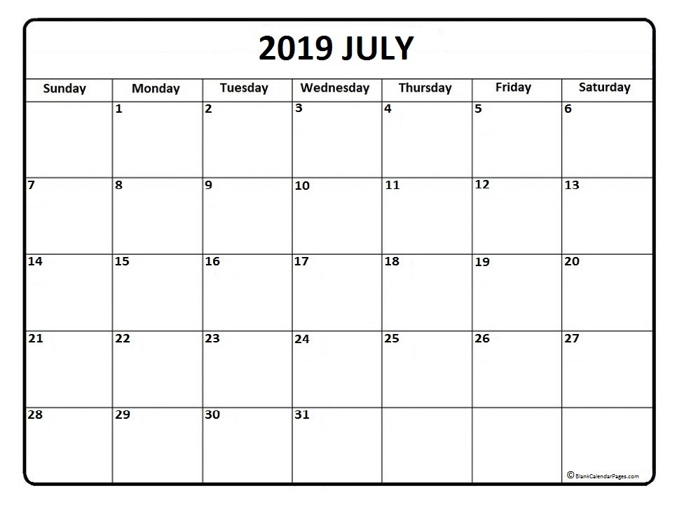 CAL=July 2019 calendar