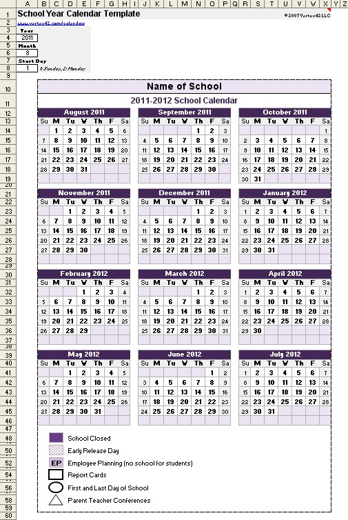 school calendar