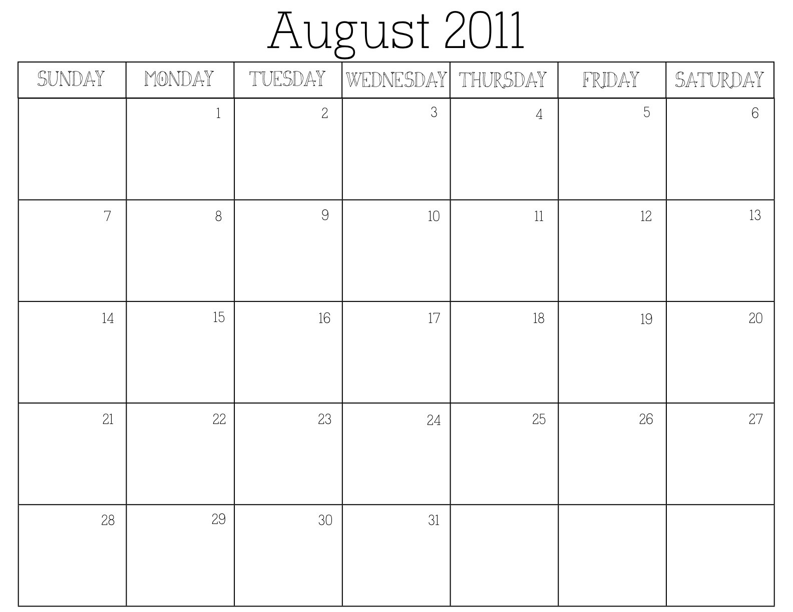 free 2011 printable calendar