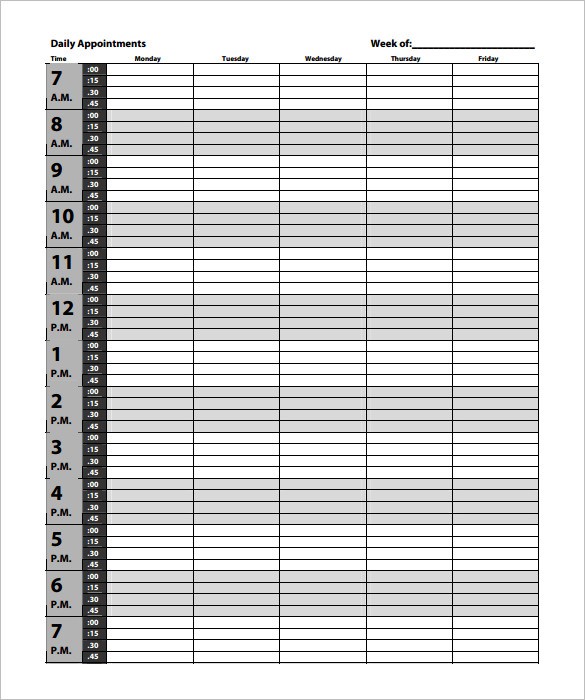 appointment schedule template