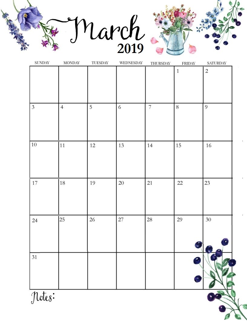 march 2019 calendar