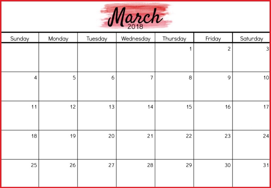 Desk Calendar Printable March 2018 Desktop Calendar