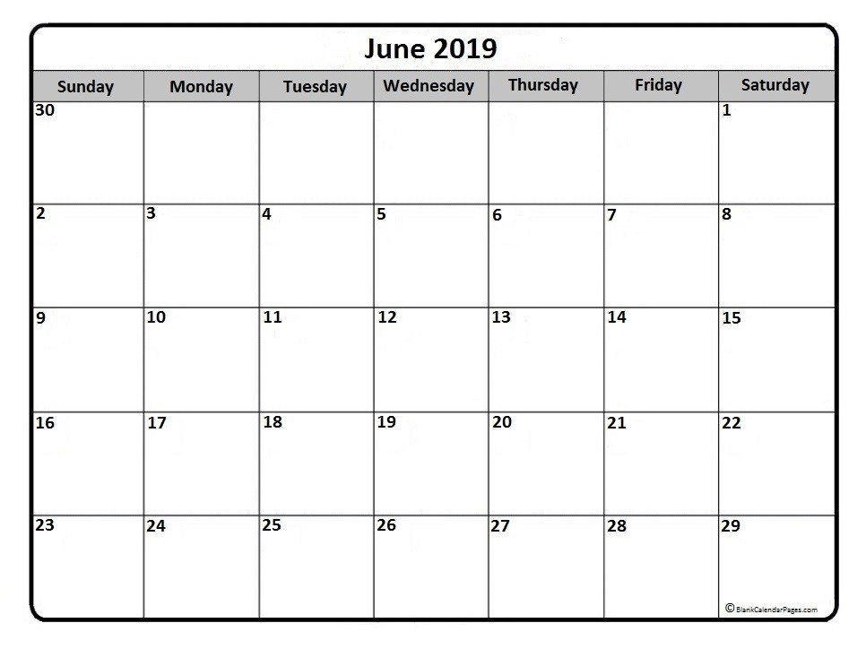 CAL=June 2019 calendar