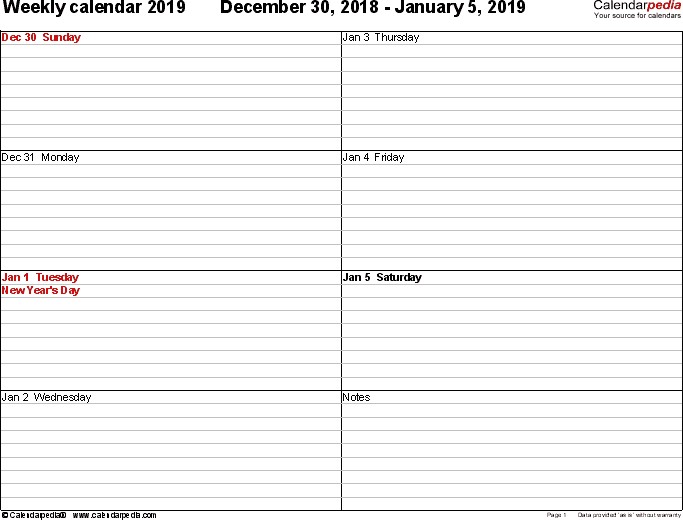 New Free Printable Daily Calendar 2019 | Free Printable Calendar Monthly