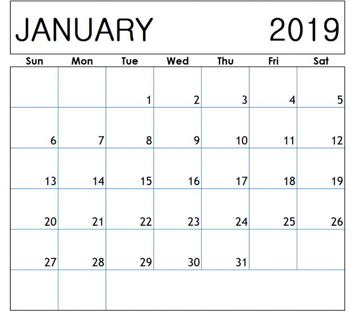 Unique January 2019 Calendar Printable Pdf | Free Printable Calendar ...