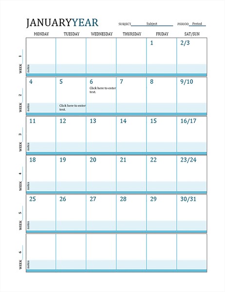 New Lesson Plan Calendar Printable | Free Printable Calendar Monthly