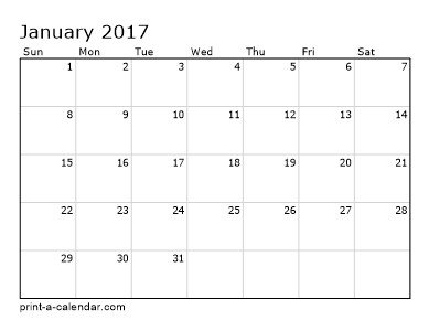 blank calendar pdf 2017