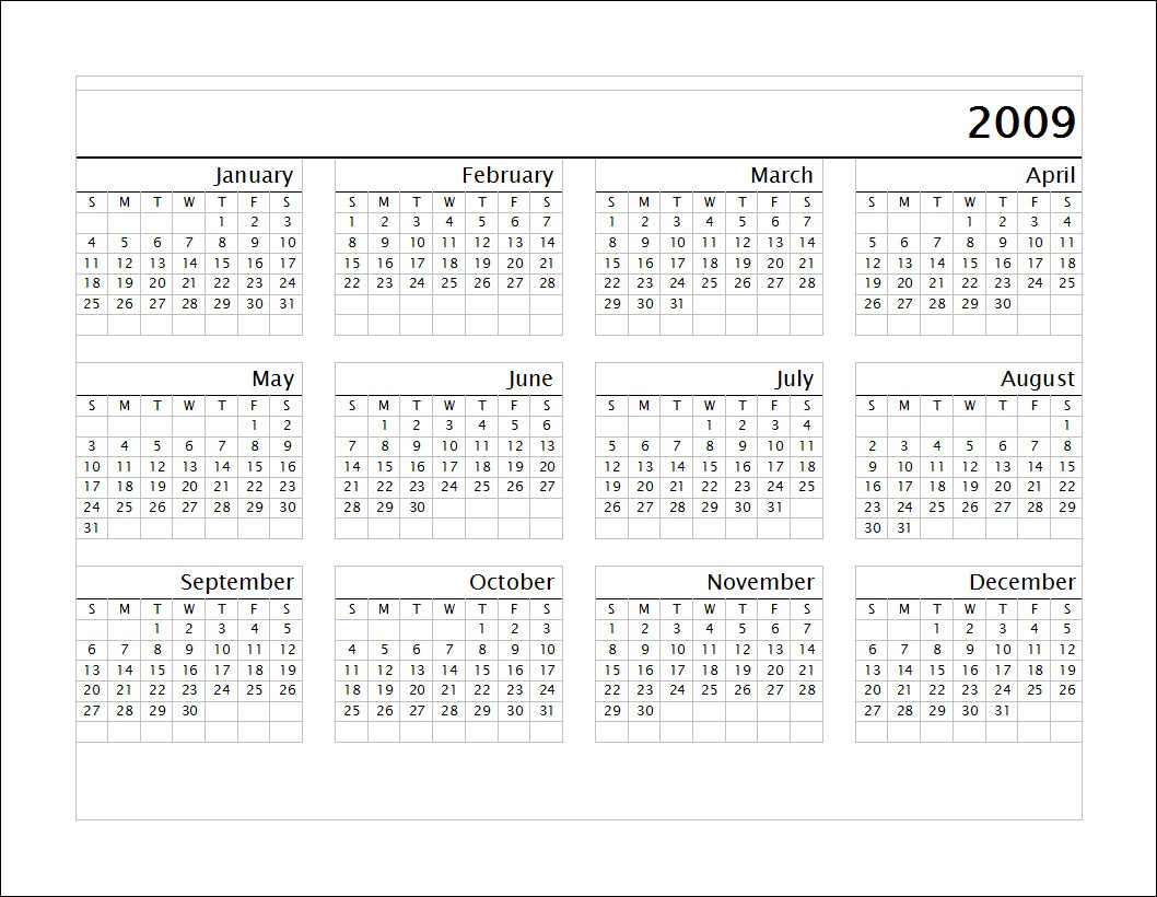 yearly calendars