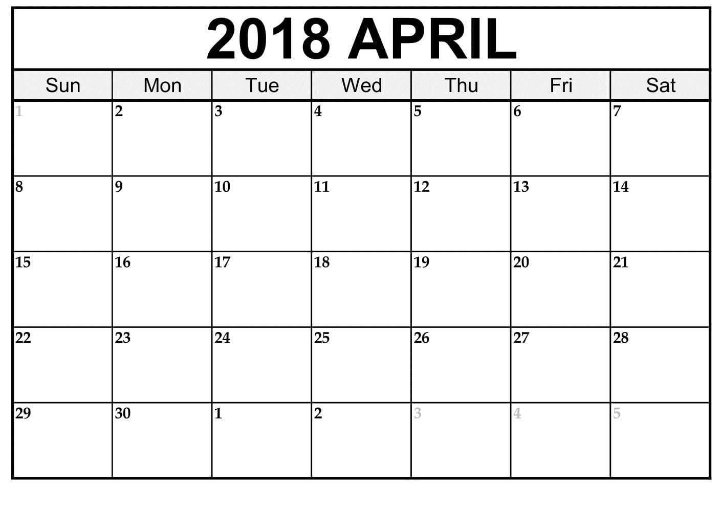 april 2017 calendar printable blank