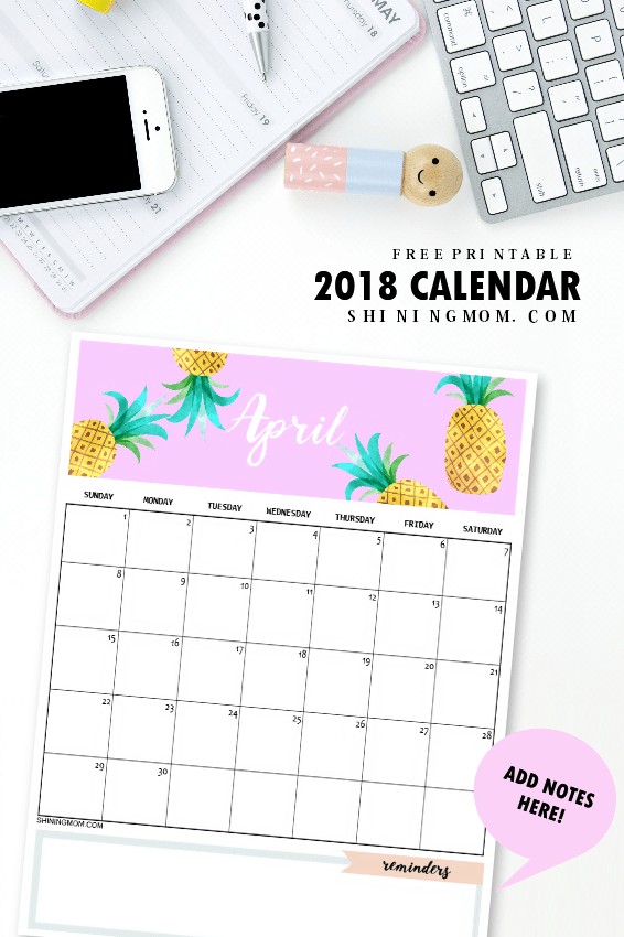 free printable calendars 2018