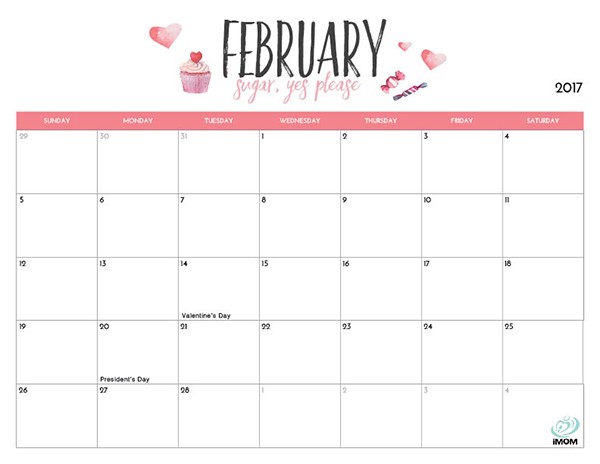 2017 printable calendar for moms