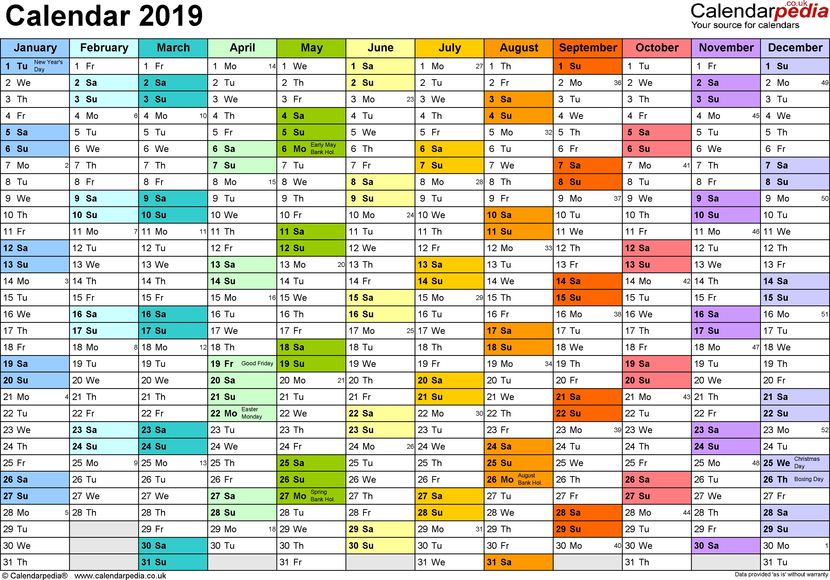 Printable Monthly Calendar 2019 Uk Calendar 2019 Uk 16 Free Printable Pdf Templates