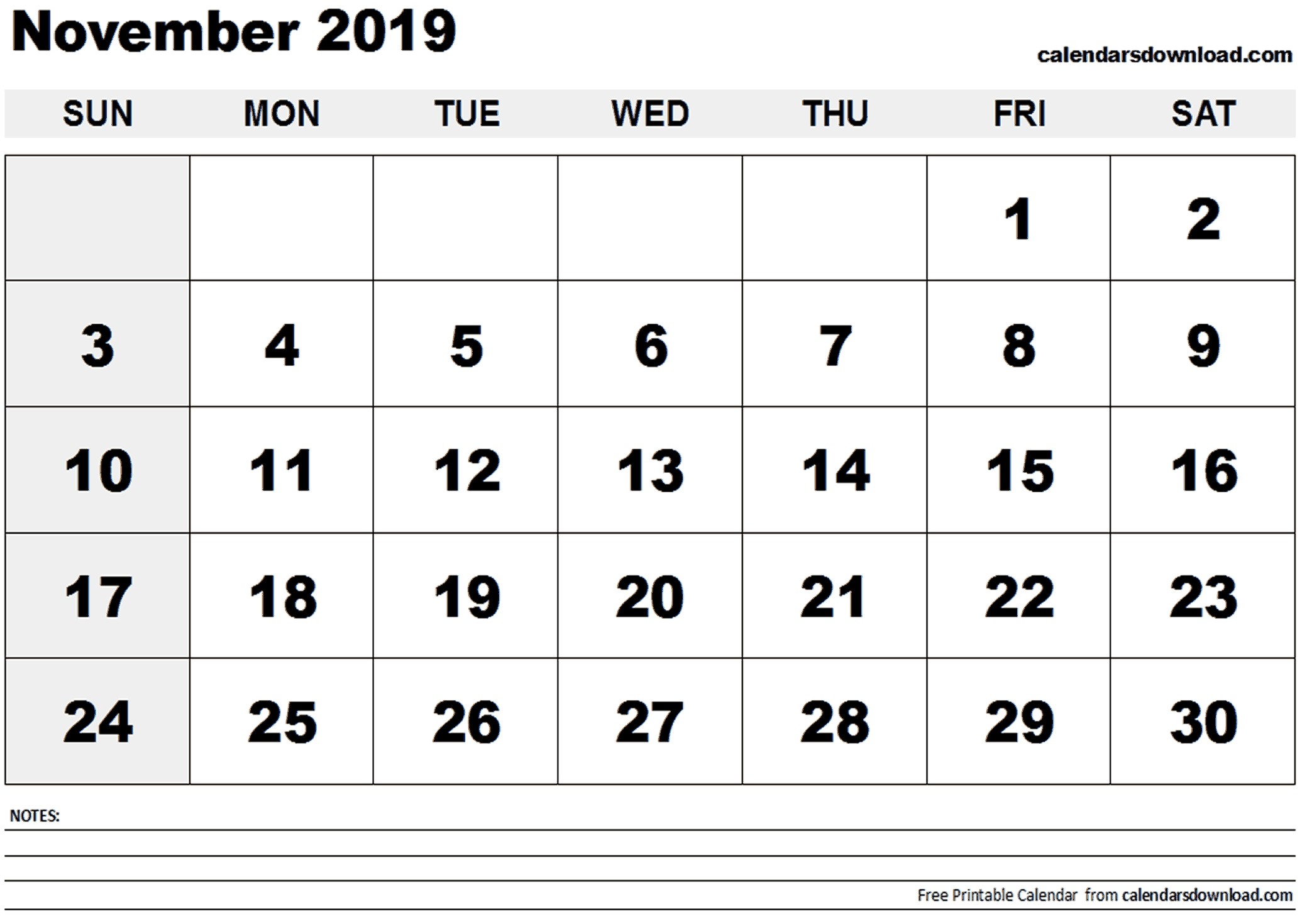 november 2019 printable calendar 2035