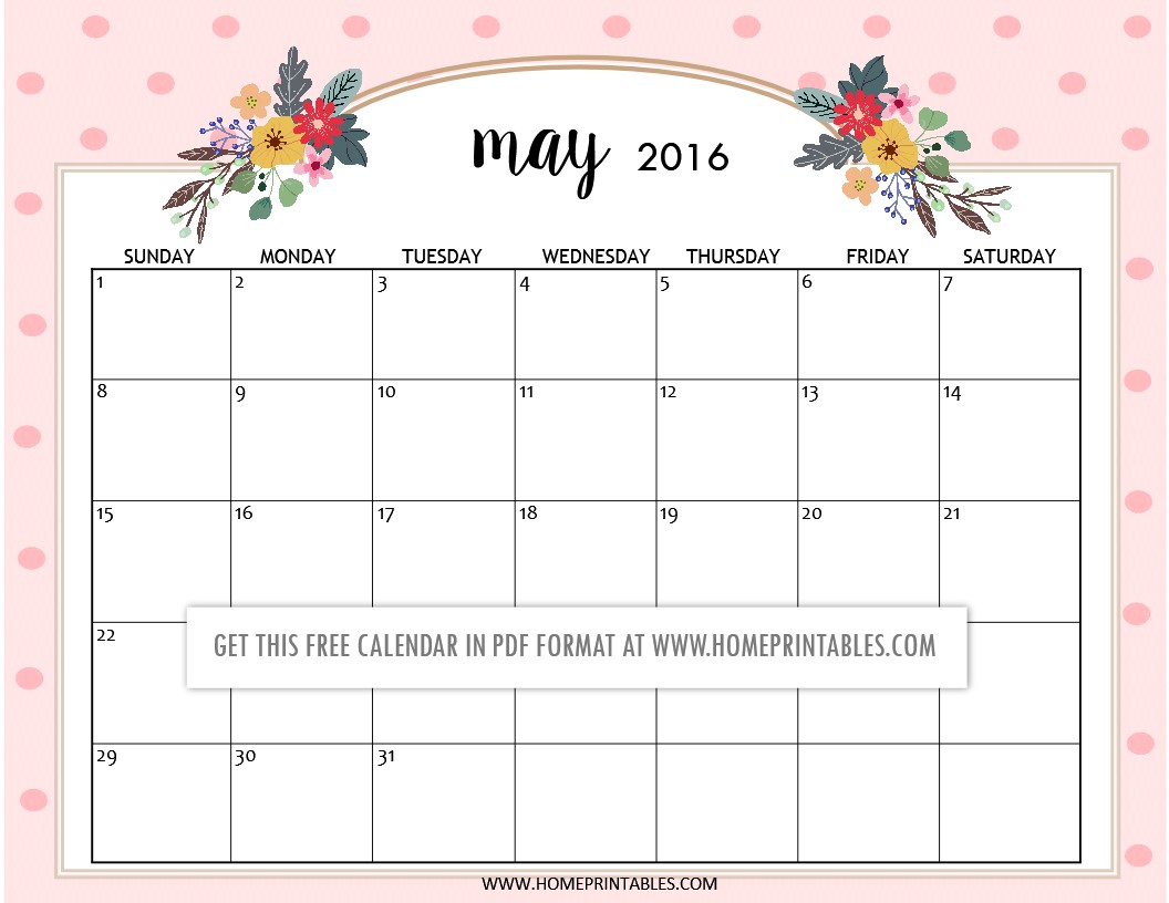 Online Printable Calendar Free Cute Free Printable 2016 Calendars Home Printables