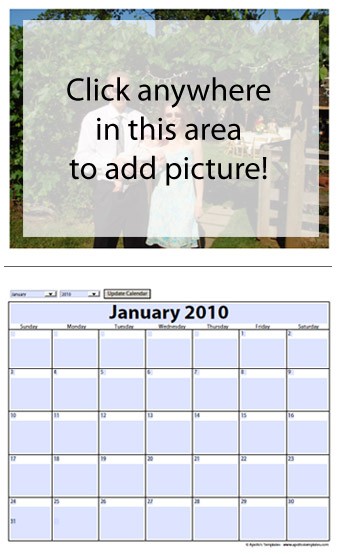 calendar photo template