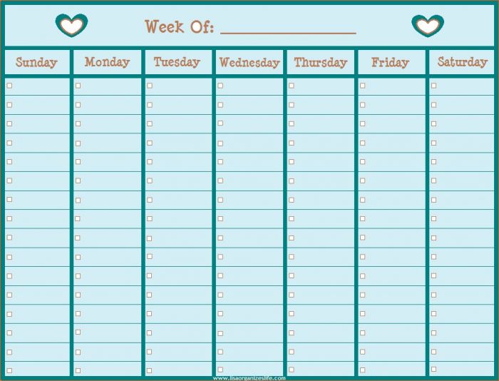 New Weekly Calendars Printable | Free Printable Calendar Monthly